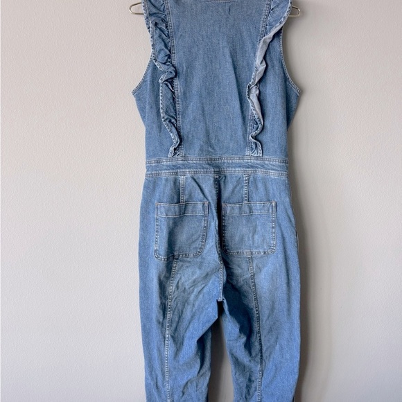 Madewell Denim Ruffle-Sleeve Zip-Front Jumpsuit - Picture 7 of 8